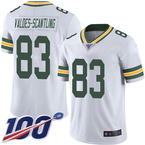 Green Bay Packers Limited White Men 83 Valdes-Scantling Marquez Road Jersey Nike NFL 100th Season Vapor Untouchable